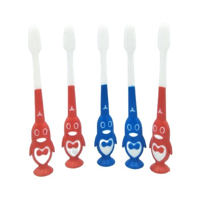 penguin toothbrush  kids toothbrush with suction cup